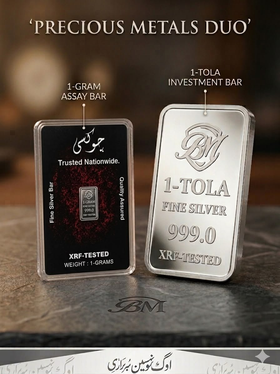 1 Gram Pure Silver Bar and 1 Tola Bar Duo with Online QR Verification-Choksi Jewellers